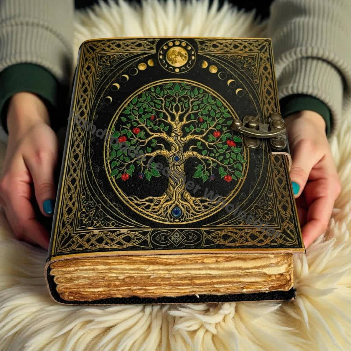 Handmade Leather Tree of Life Journal | Pagan Grimoire, Book of Shadows
