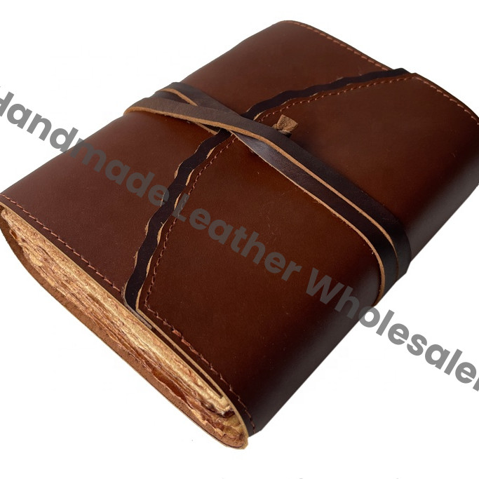 Handmade Medium Vintage Genuine Leather Journal Brown Bound Notebook Travel Diary Sketchbook Drawing Planner Custom Logo Gift