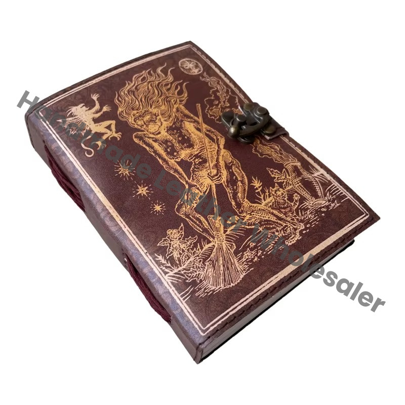 Handmade Old Man Leather Printed Retro Collage Poster Paper Design Cotton Vintage Bound Travel Notebook & Sketchbook planner