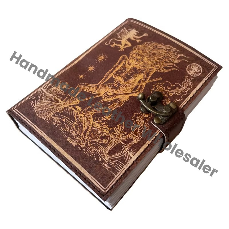 Handmade Old Man Leather Printed Retro Collage Poster Paper Design Cotton Vintage Bound Travel Notebook & Sketchbook planner