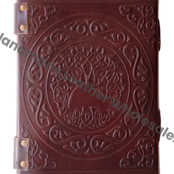 Handmade Pentagram Leather Hard Cover Journal Large Celtic Embossed Lock Grimoire Stone Notebook Planner Writing Travel Gift