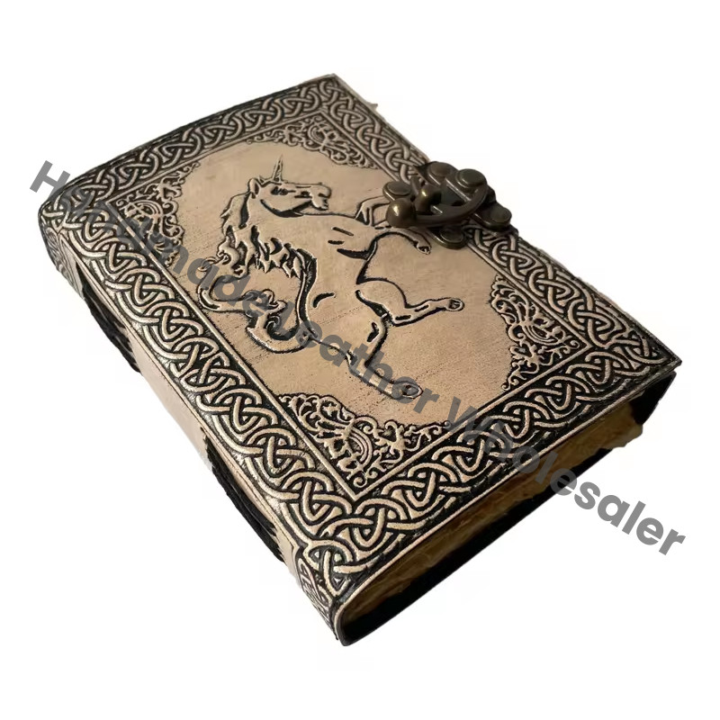Handmade Personal Organizer Unicorn Horse Notebook Book Notebooks Leather Journal Book of Shadows Poetry Celtic Antique Journal