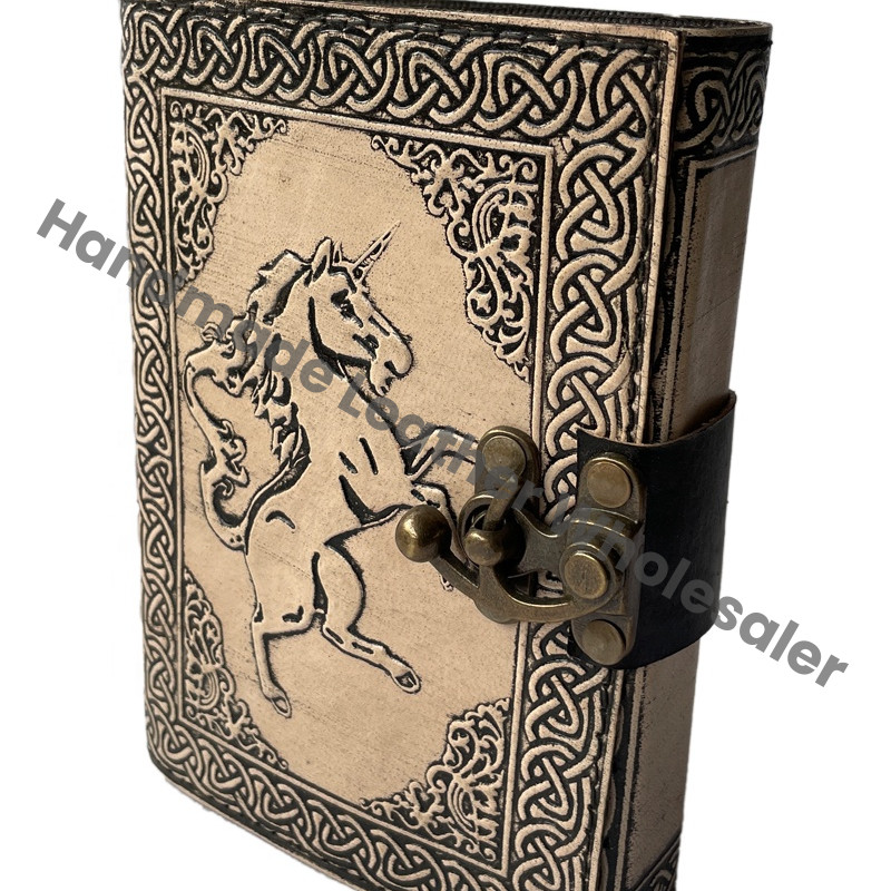 Handmade Personal Organizer Unicorn Horse Notebook Book Notebooks Leather Journal Book of Shadows Poetry Celtic Antique Journal