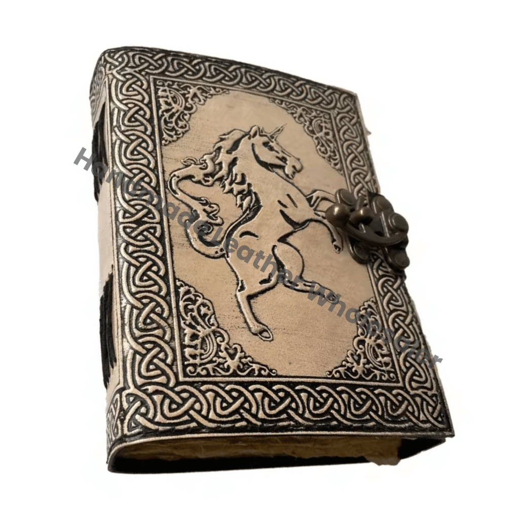 Handmade Personal Organizer Unicorn Horse Notebook Book Notebooks Leather Journal Book of Shadows Poetry Celtic Antique Journal