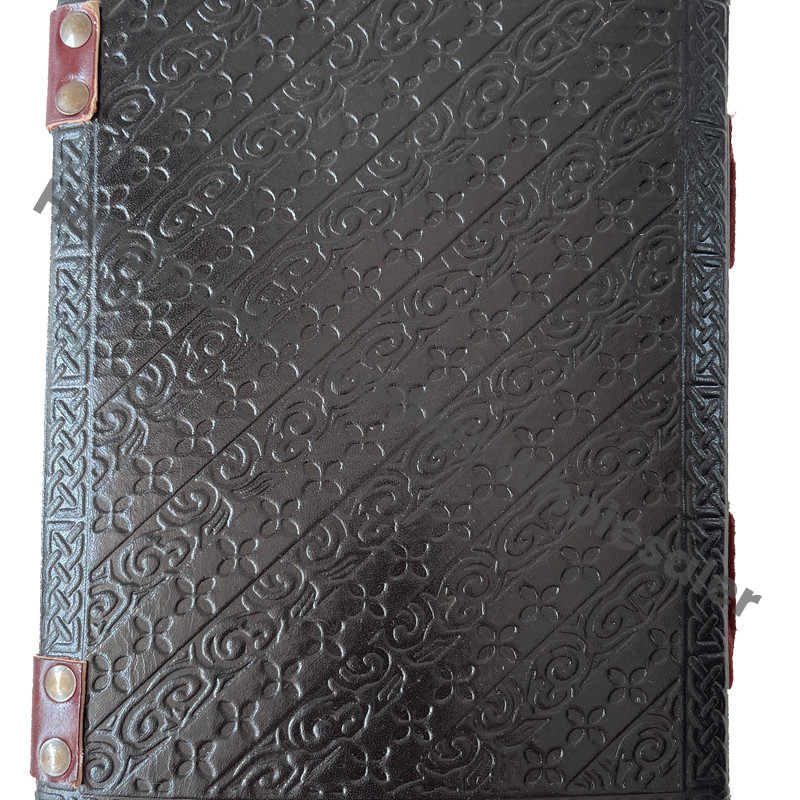 Handmade Personalized Vintage Leather Journal Thermal Binding Seven Chakra Stones for Education Secrets Grimoires Unique Gift
