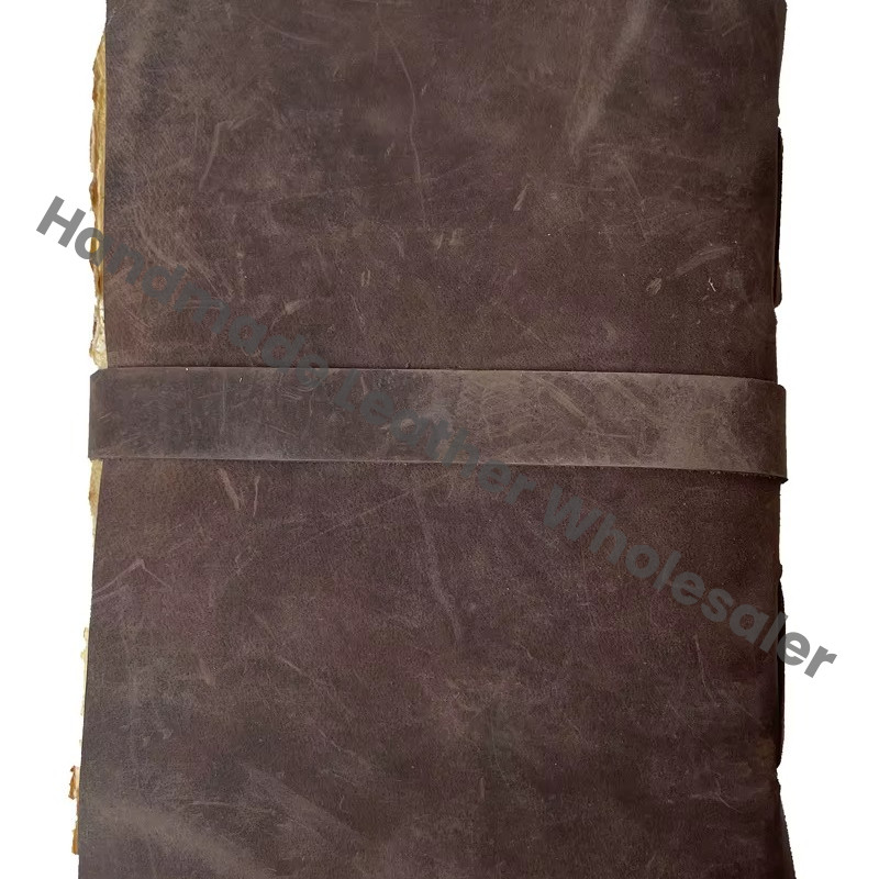 Handmade Printed Vintage Leather Journal with Buckle Soft Eco-friendly Notebook Sketchbook Diary Personalized Planner Gift