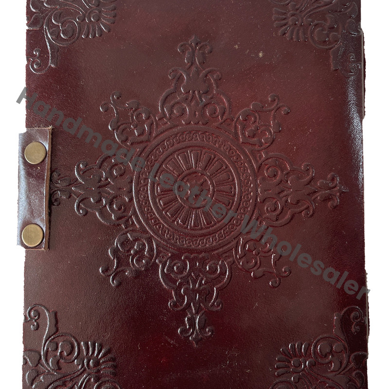 Handmade Recyclable Deckle Edge Paper Mother Earth Leather Journal Address Book Tree Life Antique Embossed Bound Daily Gift