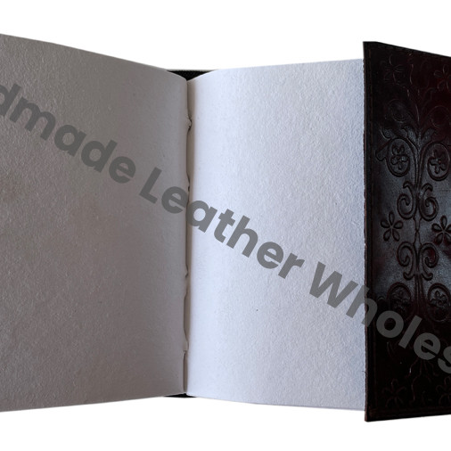Handmade Recyclable Deckle Edge Paper Mother Earth Leather Journal Address Book Tree Life Antique Embossed Bound Daily Gift