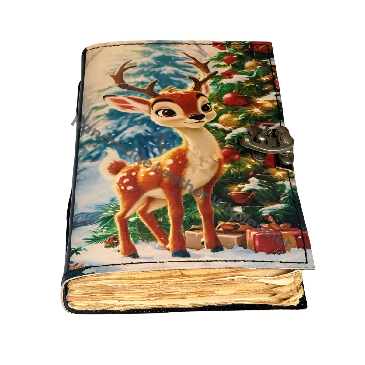 Handmade Reindeer Christmas Journal | Vintage Lock Diary