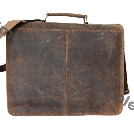 Handmade Retro Soft Leather Unique New Design Vintage Crazy Horse Leather Durable Sling Bag Handbag Office Bag
