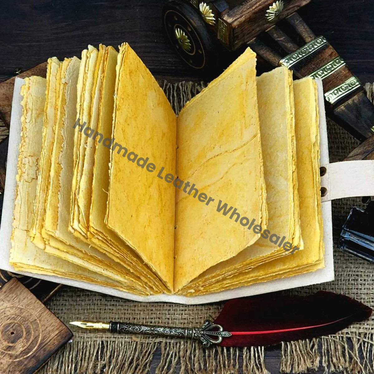 Handmade Serpentine Leather Grimoire Book of Shadows with Lock Witchcraft Journal Spell Book Wiccan Notebook