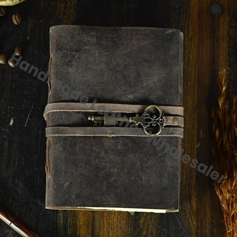 Handmade Soft Leather Grimoire Journal, Vintage Spell Book