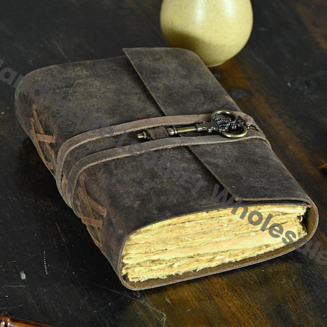 Handmade Soft Leather Grimoire Journal, Vintage Spell Book