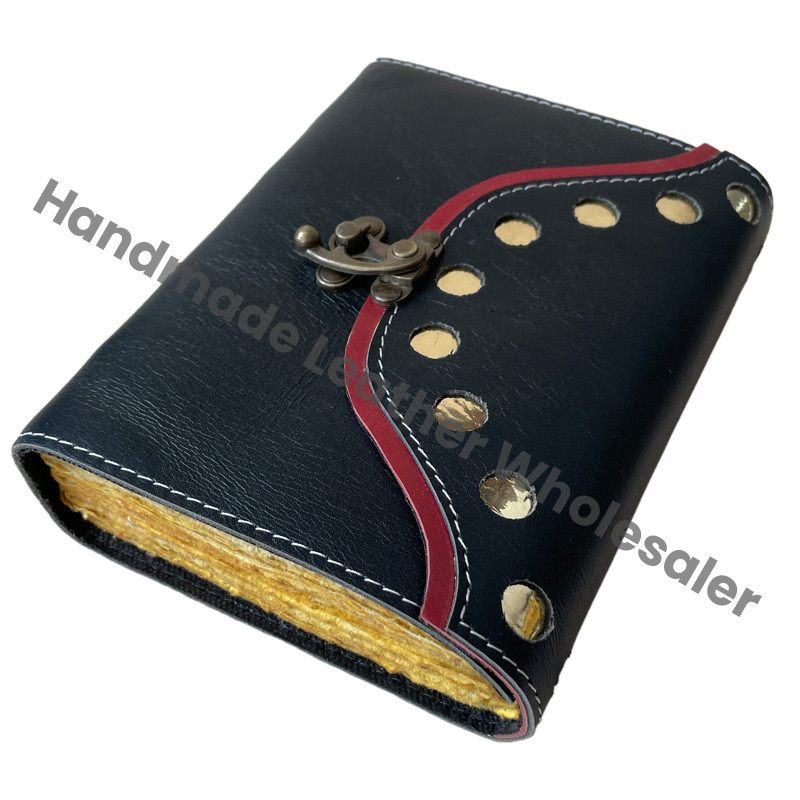 Handmade Soft Leather Hardcover Journal Vintage Writing Notebook Daily Embossed Antique Deckle Diary Kraft Paper Spiral Bound