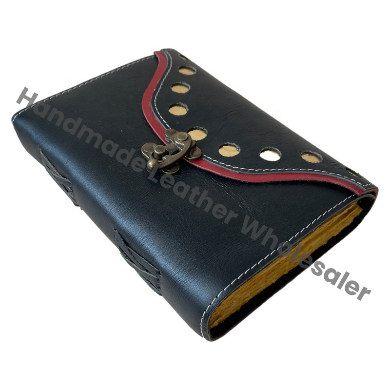 Handmade Soft Leather Hardcover Journal Vintage Writing Notebook Daily Embossed Antique Deckle Diary Kraft Paper Spiral Bound