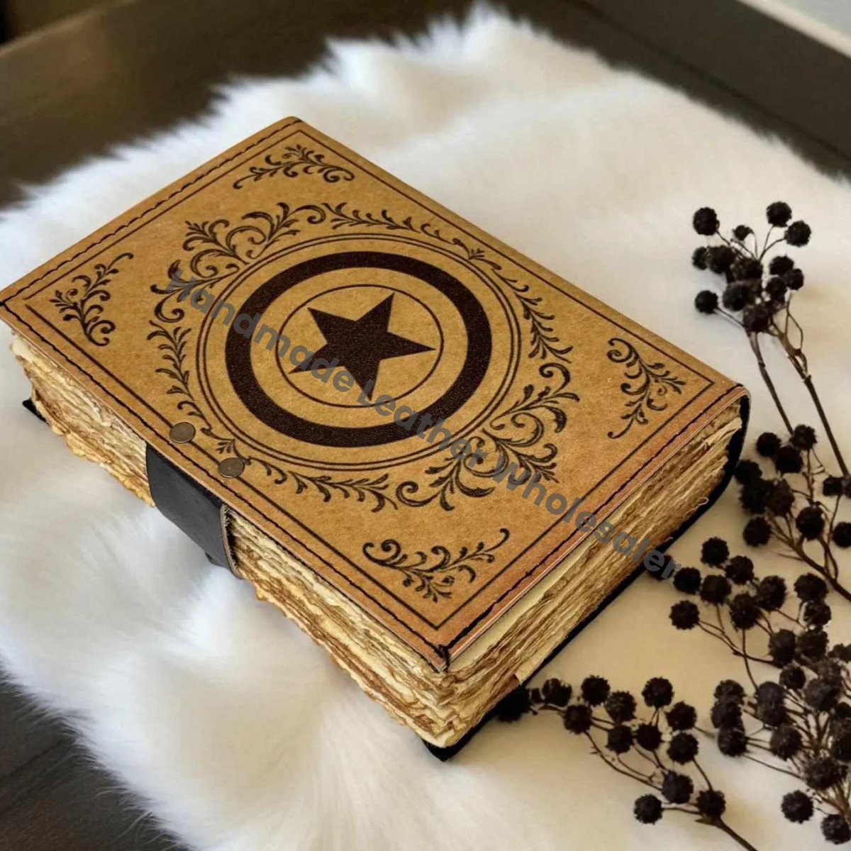 Handmade Thor Leather Journal, Avengers Grimoire, Comic Book