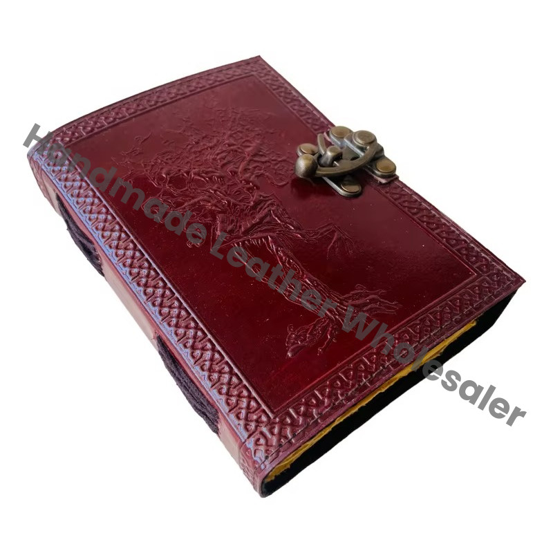Handmade Tree Life Leather Hardcover Journal Vintage Antique Brown Travel Design Sketchbook Planner Bound Wiccan Journal Gift