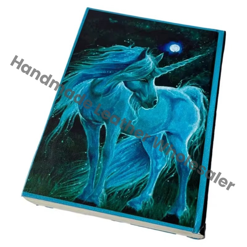 Handmade UV/Digital Printed Journal Unicorn Horse Design Hard Cover Eco-friendly Paper Notebook Sketchbook Drawing Address Book
