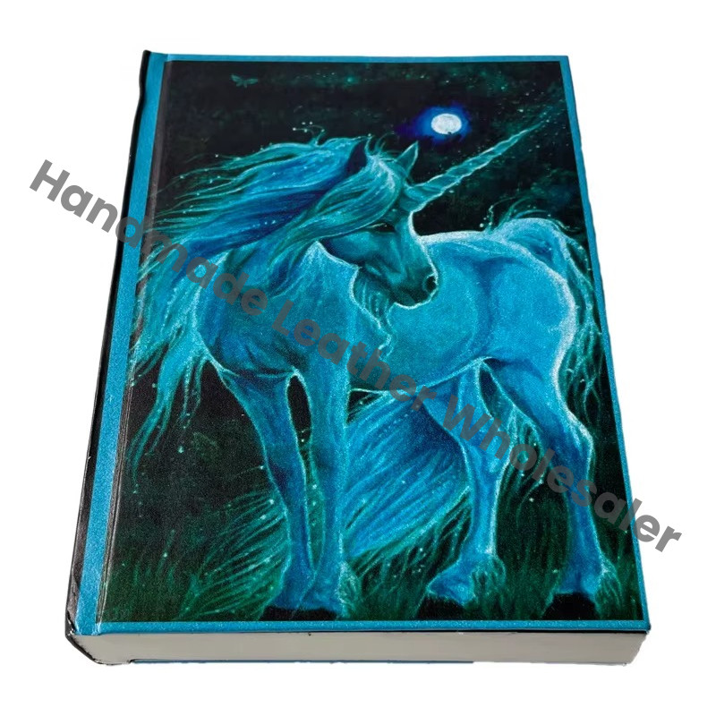Handmade UV/Digital Printed Journal Unicorn Horse Design Hard Cover Eco-friendly Paper Notebook Sketchbook Drawing Address Book