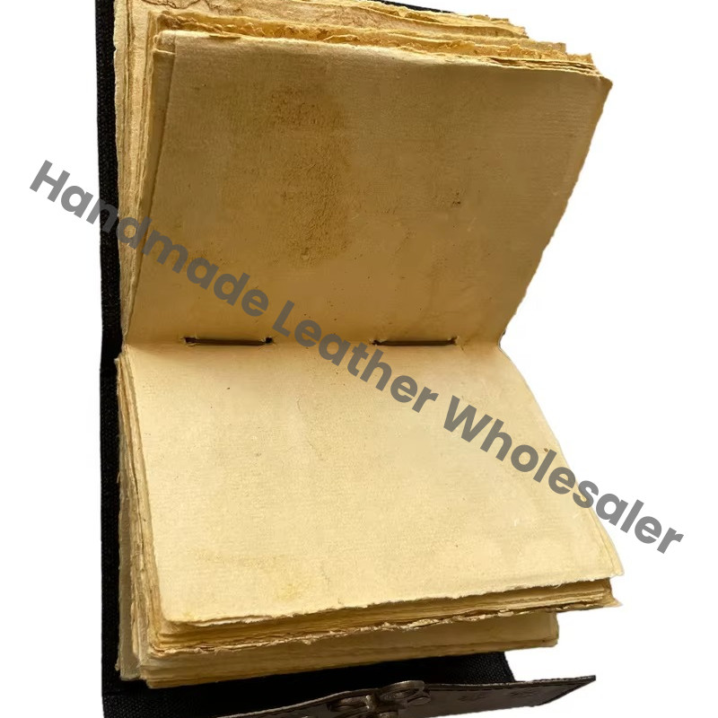Handmade Vintage Leather Hardcover Journal Charcoal Chakra Antique Regular Embossed Recyclable Paper Sketchbook Planner Gift