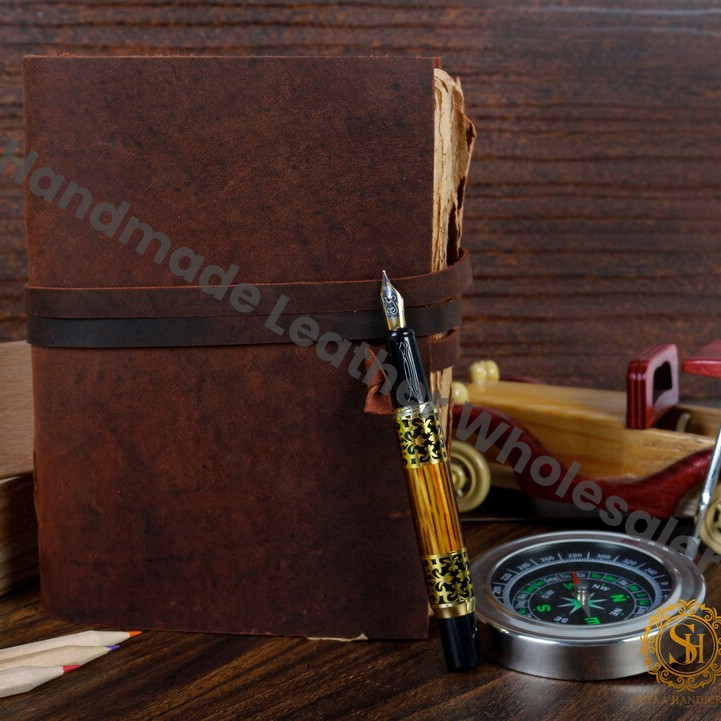 Handmade Vintage leather Journal - Blank Spell Book of Shadows, Grimoire Journal, Travel Writing Notebook, Deckle Edge Paper Closure