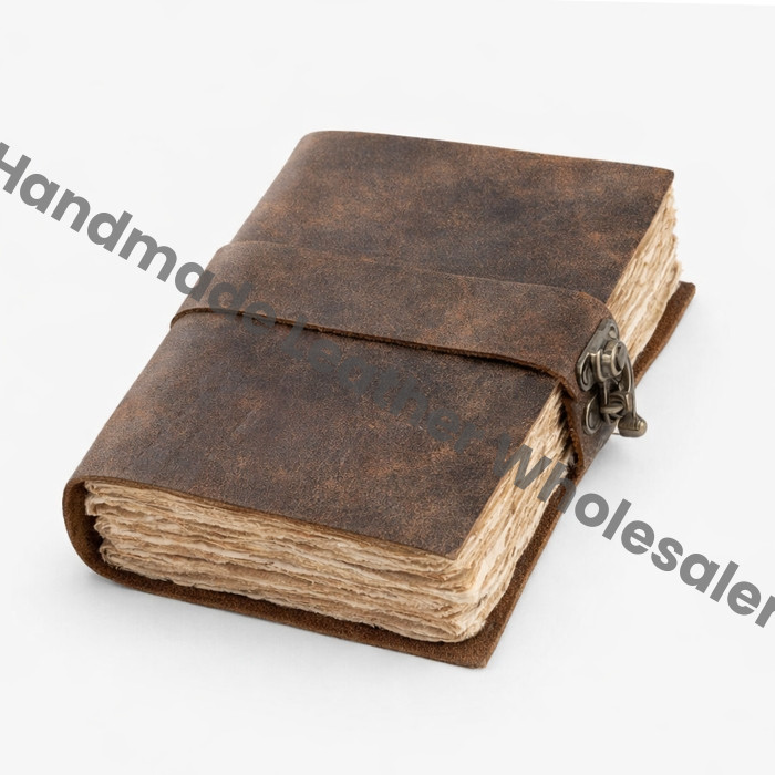 Handmade Leather Junk Journal | DND Journal | Travel Diary | Nature Journaling Notebook | Vintage Scrapbook, Deckle Edge Paper Lock Closure