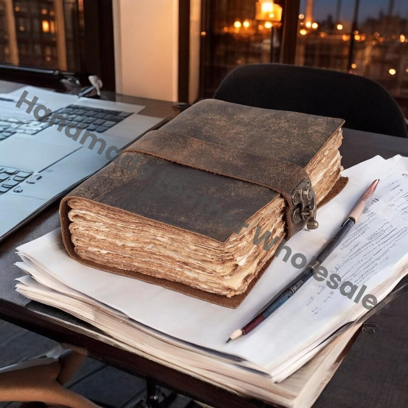 Handmade Leather Junk Journal | DND Journal | Travel Diary | Nature Journaling Notebook | Vintage Scrapbook, Deckle Edge Paper Lock Closure