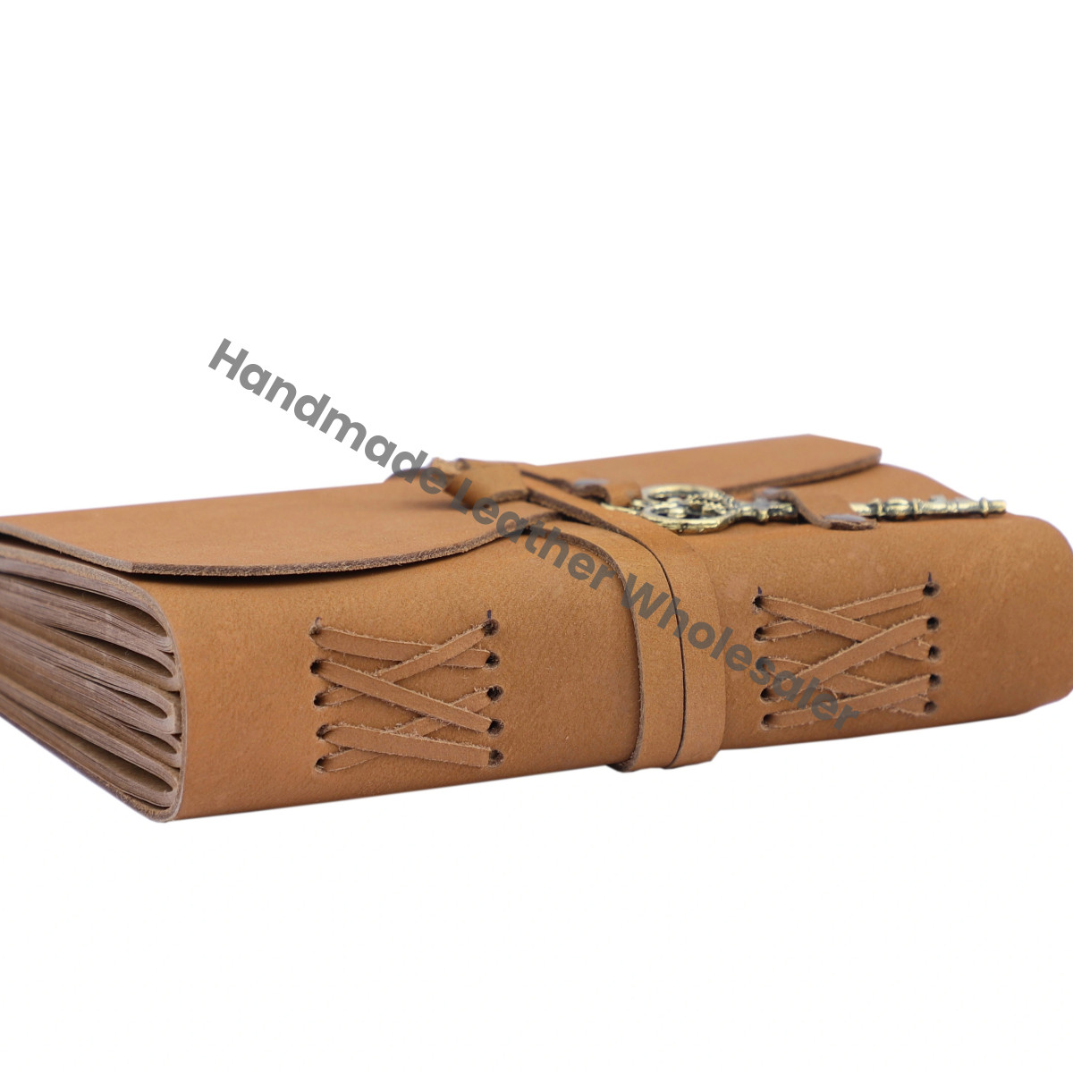 Handmade Vintage Leather Journal for Women Personalized Thermal Bound Paper with Deckle Edge Key Closure New Year Christmas Gift