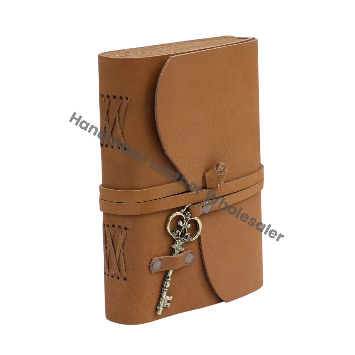 Handmade Vintage Leather Journal for Women Personalized Thermal Bound Paper with Deckle Edge Key Closure New Year Christmas Gift