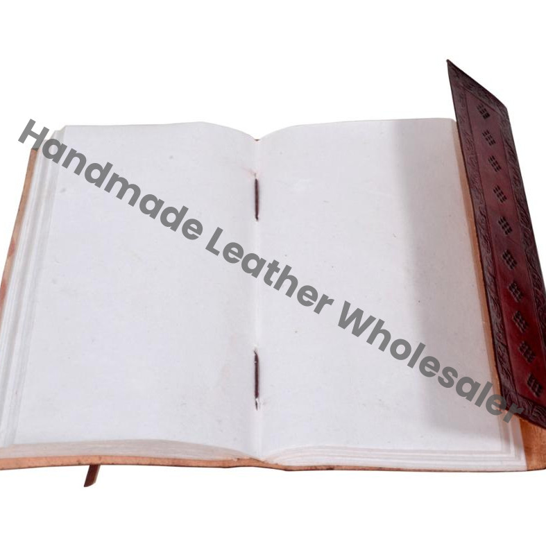 Hardcover Eco-friendly Paper Business Journal Travel Gift Handmade Red Embossed Leather Diary Hardcover Journal Gift for Him Her