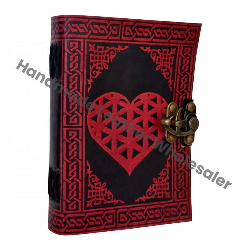 Heart Leather Journal Classic Hard Cover Personalized Dairy Cotton Paper Bound Antique Book Sketching Drawing Traveler Planner