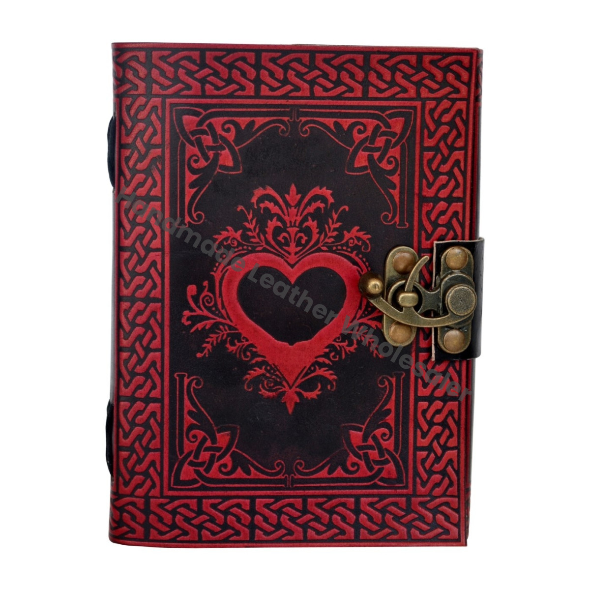 Heart Leather Journal Dairy Classic Hard Red Cover Personalized Cotton Paper Bound Antique Book Sketching Drawing Gift Custom