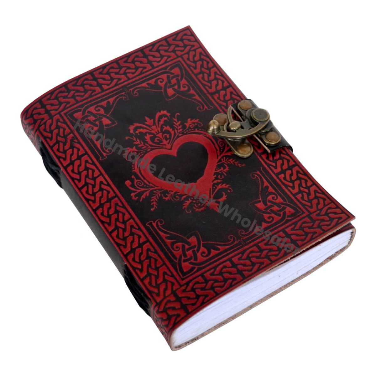 Heart Leather Journal Dairy Classic Hard Red Cover Personalized Cotton Paper Bound Antique Book Sketching Drawing Gift Custom