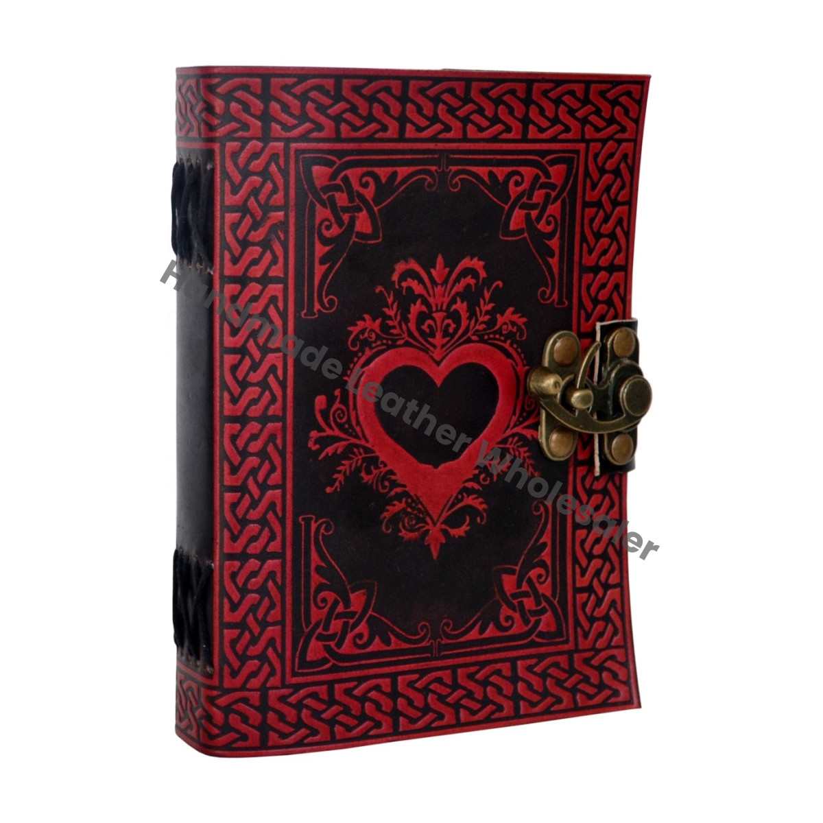 Heart Leather Journal Dairy Classic Hard Red Cover Personalized Cotton Paper Bound Antique Book Sketching Drawing Gift Custom