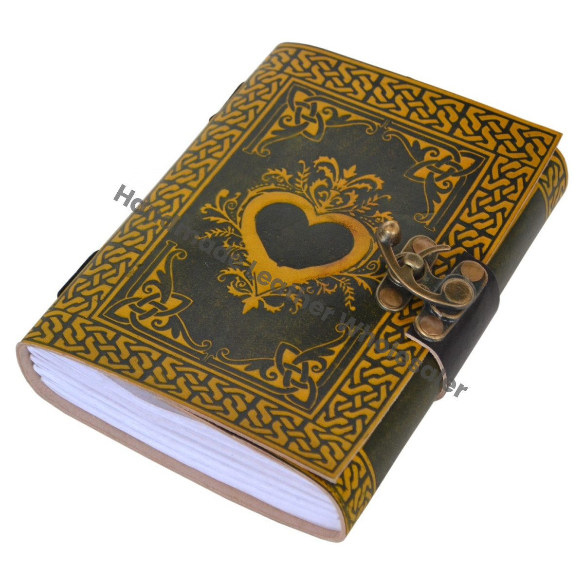 heart Leather Journal Dairy Leather Hard Cover Cotton Paper Bound Antique Book For Sketching Drawing Writing Planner Shadows