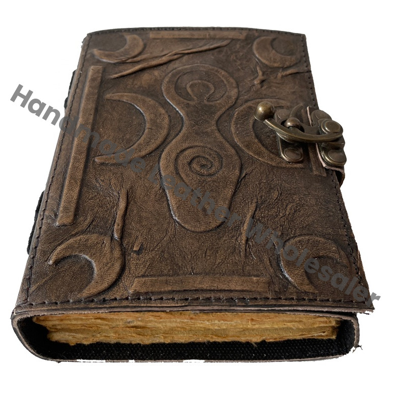 High Quality Vintage Hardcover Leather Journal Handmade Spiral Binding Saddle Stitching Eco-friendly Gift Diary Notebook