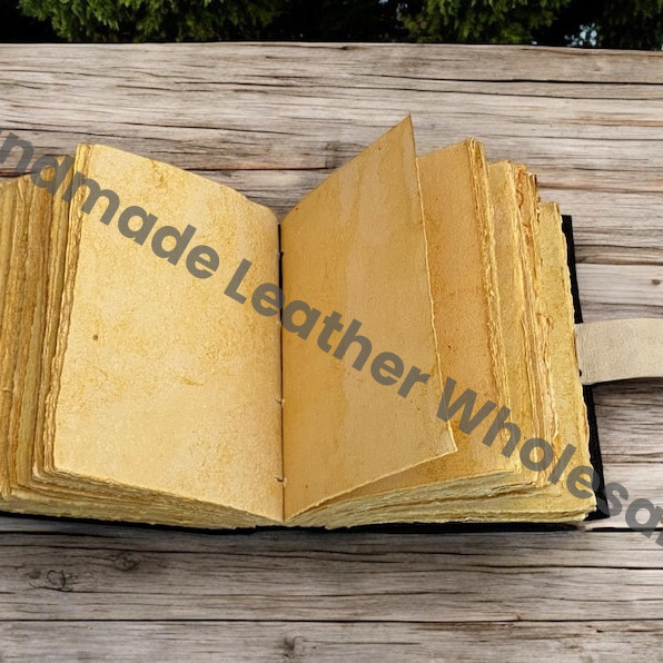 HLW Three of Swords Tarot Leather Journal – Gothic Wiccan Spell Book, Deckle Edge Paper Diary