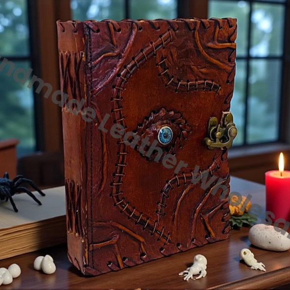 Hocus Pocus Book of Spells • Leather Spell Book of Shadows • Wiccan Pagan Journal • Halloween Decoration & Gift for Him and Her