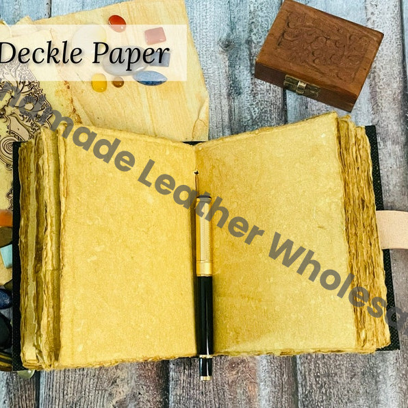 Hocus Pocus Leather Spell Book - 3D Eye Grimoire Journal - Vintage deckle edge Paper