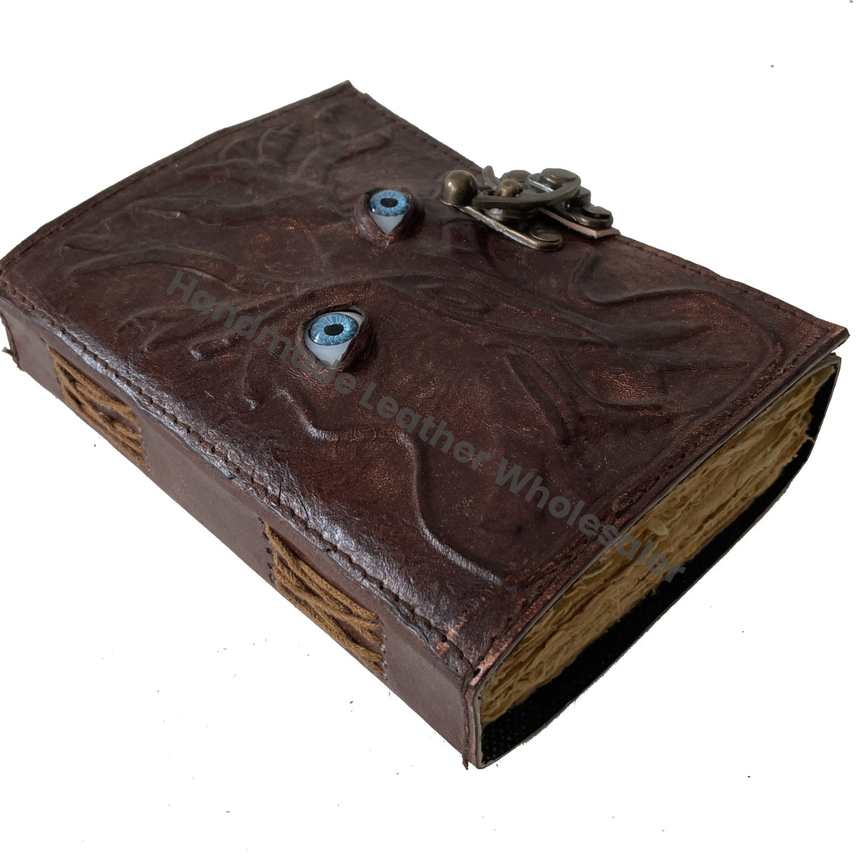 Hocus Pocus Spell Book Leather Hardcover Prop Gift for Halloween and Christmas Men Women Custom Logo Option