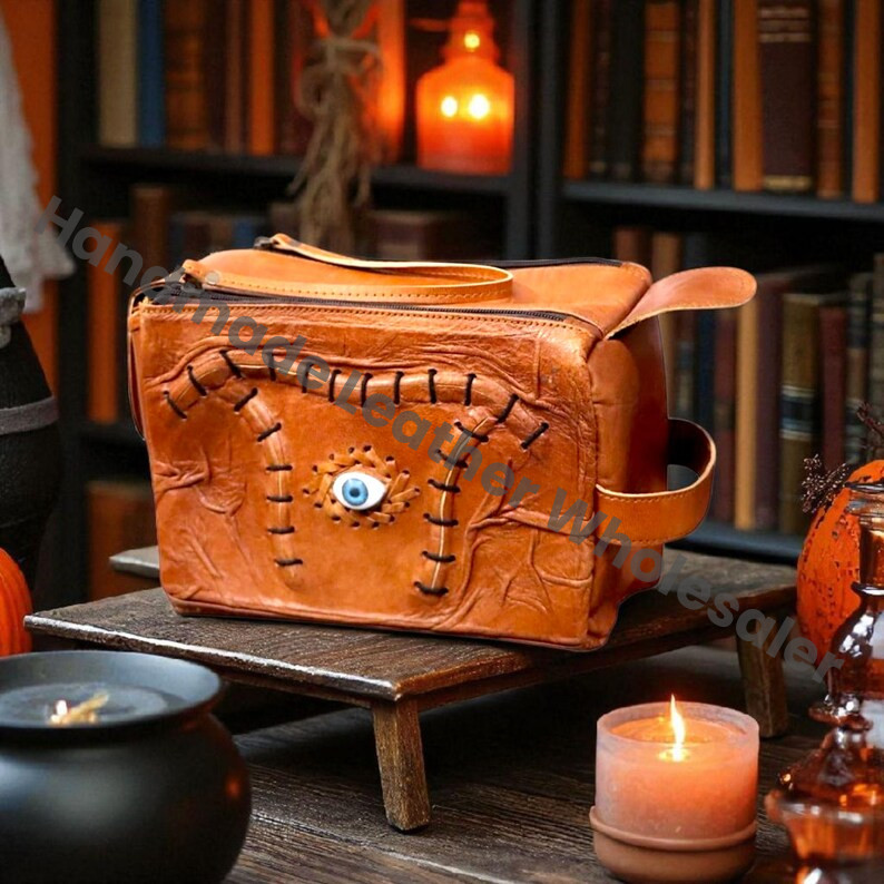 Hocus Pocus Toiletry Bag: Leather Travel Organizer, Halloween Decor