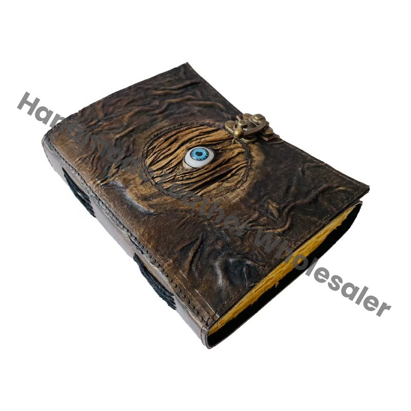 Hocus Pocus Vintage Leather Book Handmade Embossed Charcoal Art Paper Spells Celtic Wiccan Journals for Address Book Gift
