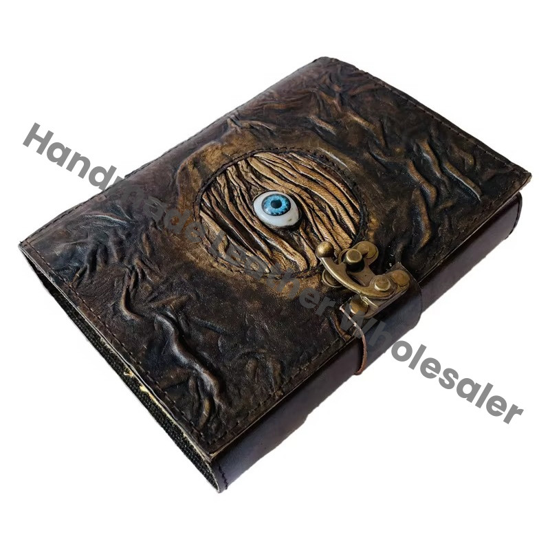 Hocus Pocus Vintage Leather Book Handmade Embossed Charcoal Art Paper Spells Celtic Wiccan Journals for Address Book Gift
