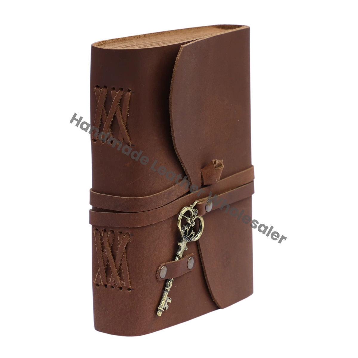Key Leather Journal Handmade Vintage Deckle Edge Paper Grimoire Journals Junk Christmas Gift Travel Bound Notebooks