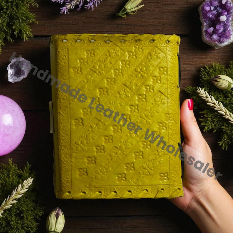 Lapis Lazuli Leather Book of Shadows: Embossed Grimoire Journal
