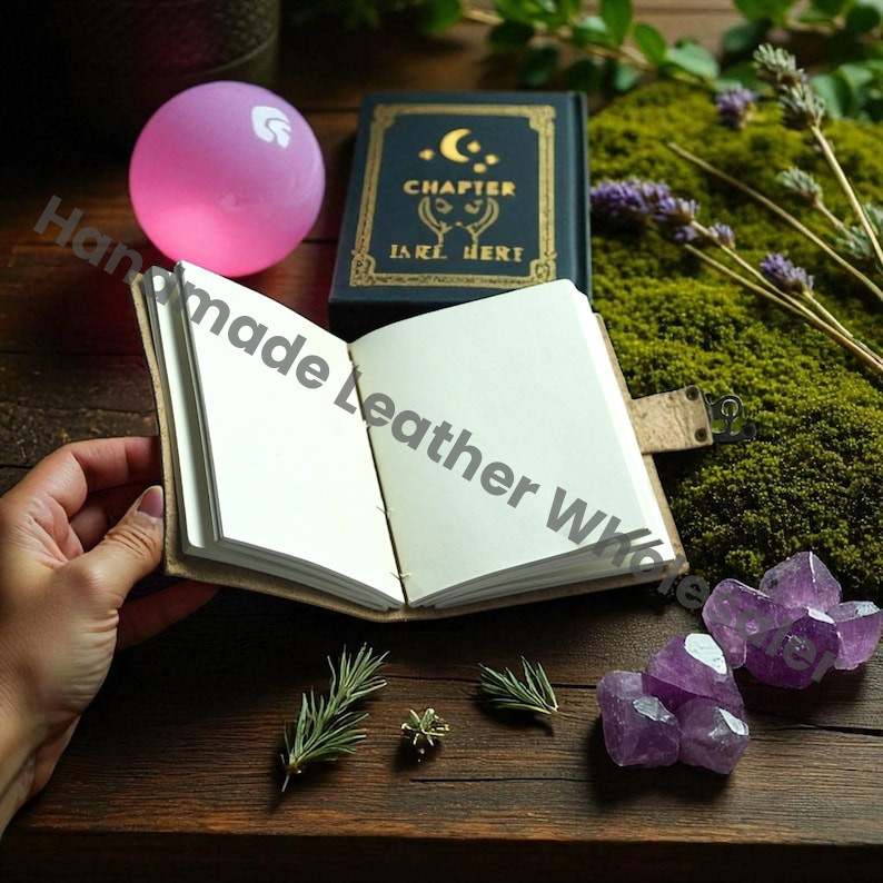 Lapis Lazuli Leather Book of Shadows: Embossed Grimoire Journal