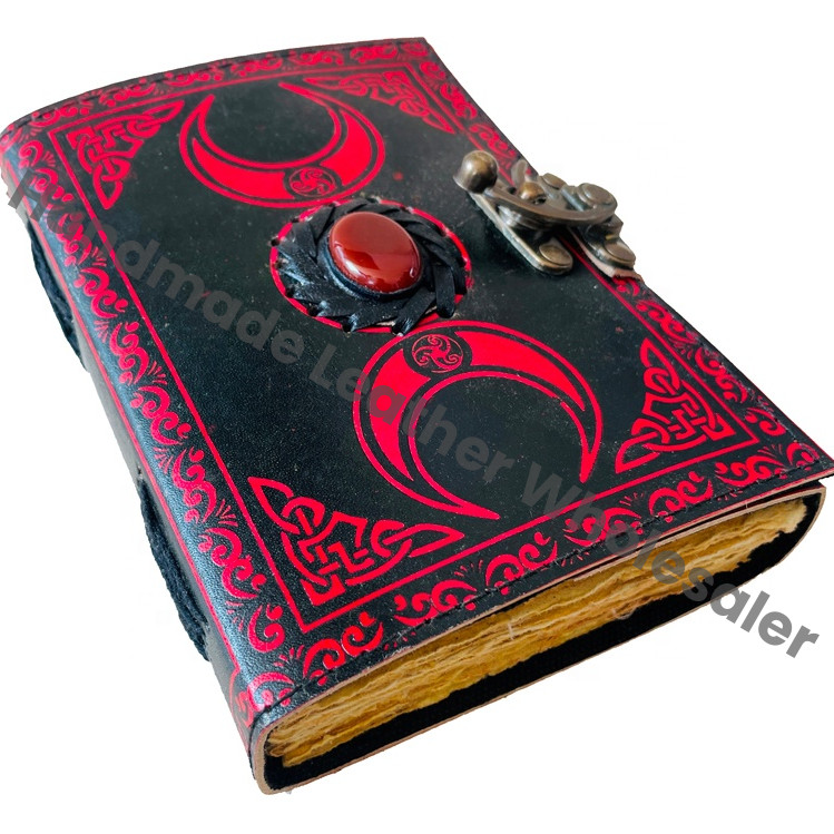 Large Leather Journal for Women Sun & Moon Vintage Book of Shadows Sketchbook Travel Notebook Planner Writing for Traveler