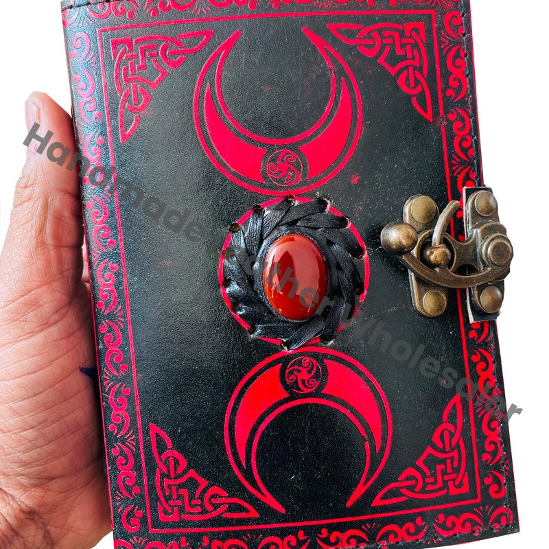 Large Leather Journal for Women Sun & Moon Vintage Book of Shadows Sketchbook Travel Notebook Planner Writing for Traveler