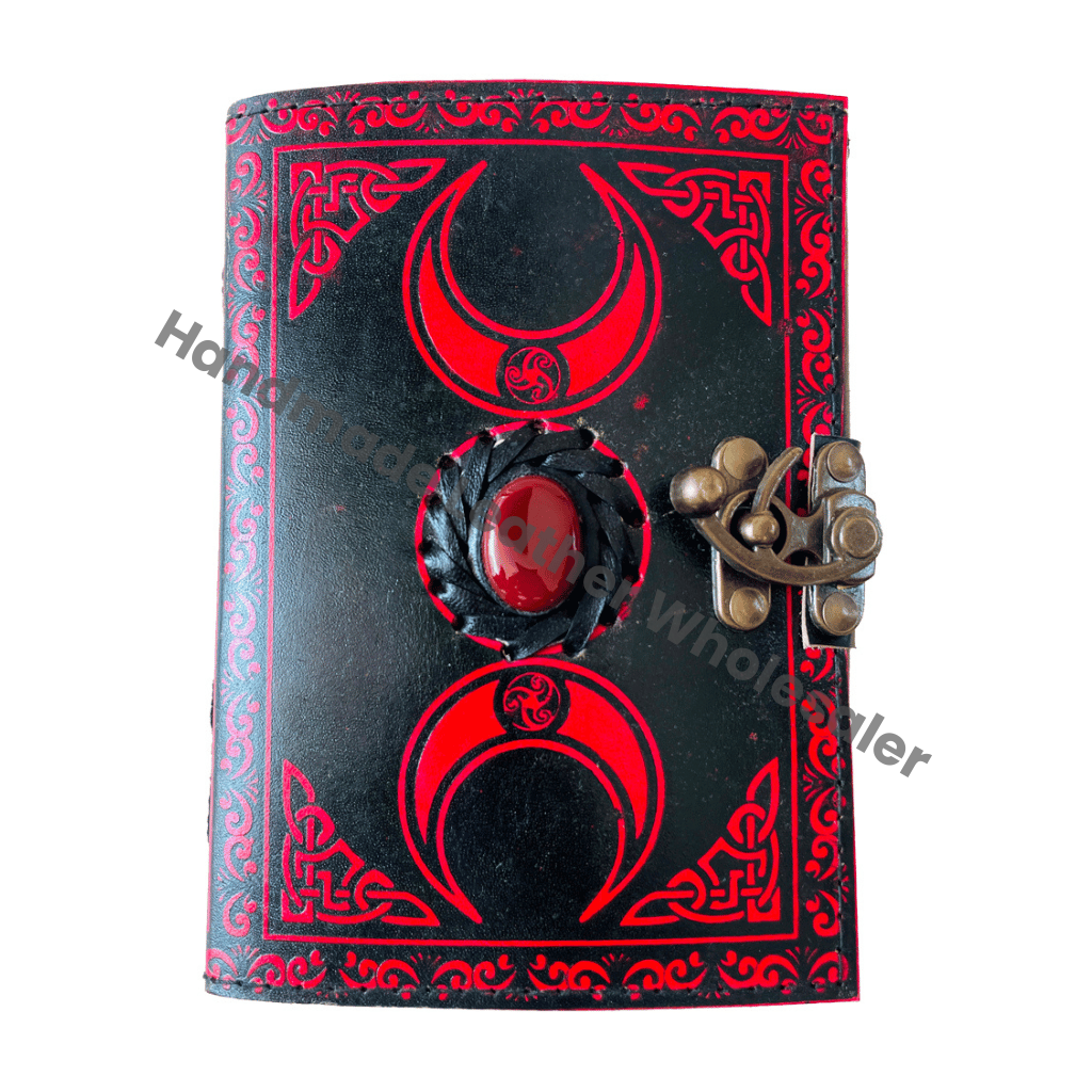 Large Leather Journal for Women Sun & Moon Vintage Book of Shadows Sketchbook Travel Notebook Planner Writing for Traveler