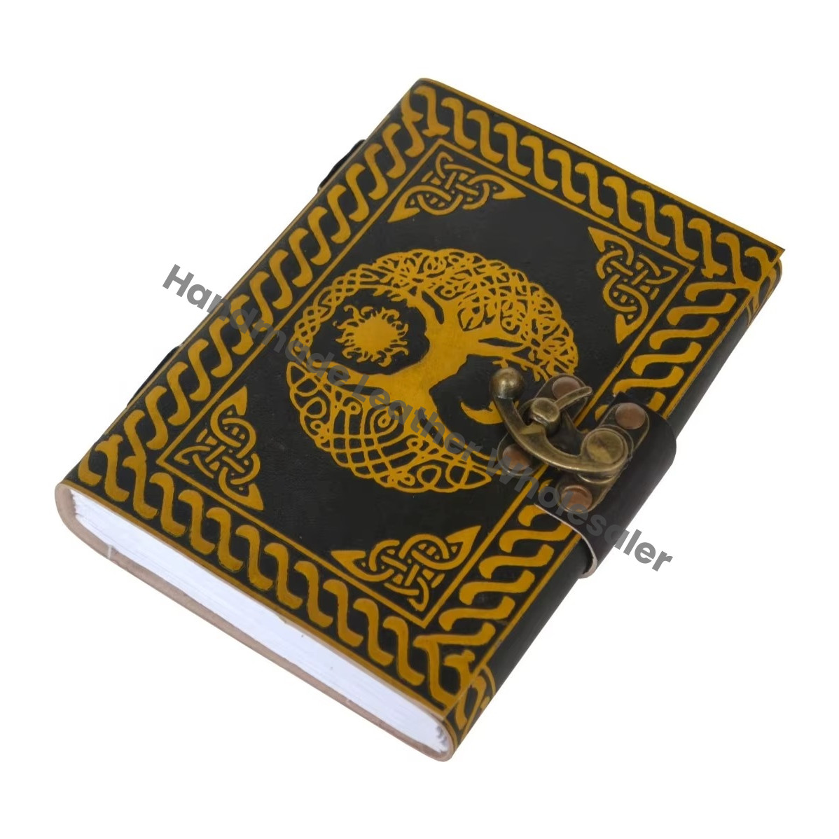 Large Tree Life Vintage Leather Grimoire Notebook Diary Lined Unlined Paper Scrapbook Wedding Book Wiccan Planner Custom Gift